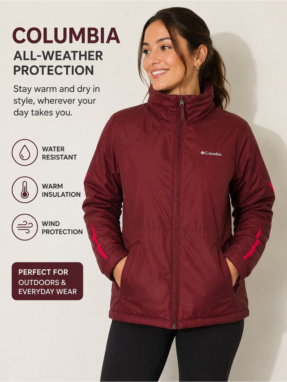 Columbia Women's Burgundy Puffer Jacket